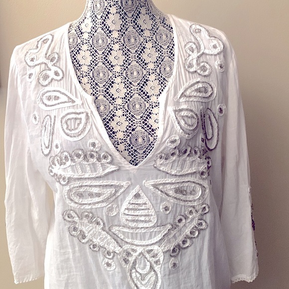 Spiaggia dolce boho white top/ cover up - Picture 7 of 9